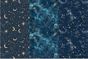8 Celestial Seamless Patterns, a Pattern Graphic by Inknfolly (Thumbnail 3 of 3)