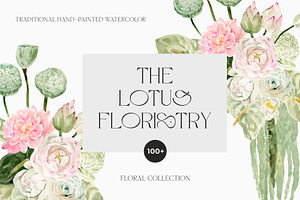 LOTUS Real Watercolor Flowers, a Decorative Illustration by Lana Elanor