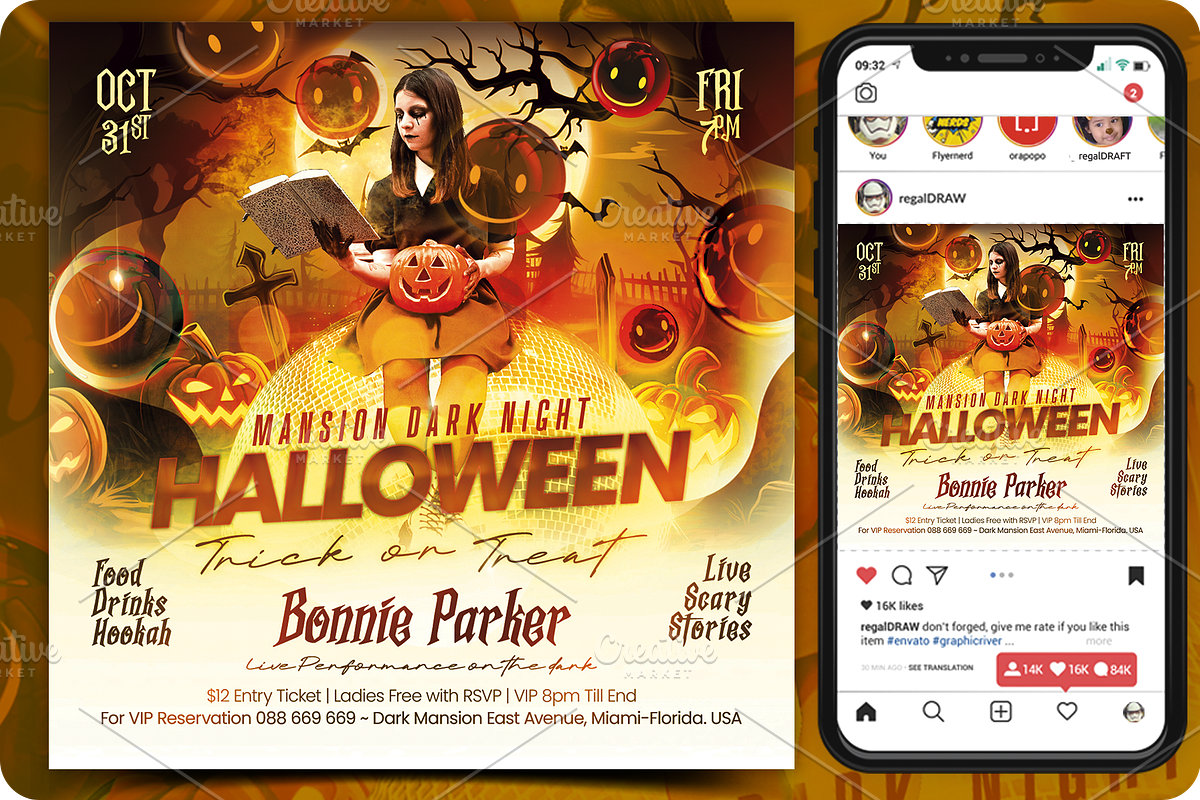 Halloween Flyer, a Flyer Template by regalDRAW (Photo 1 of 3)