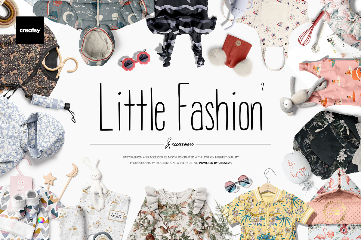 Little Fashion 2 Mockup Bundle, a Merchandise Mockup by creatsy5 (Photo 1 of 38)
