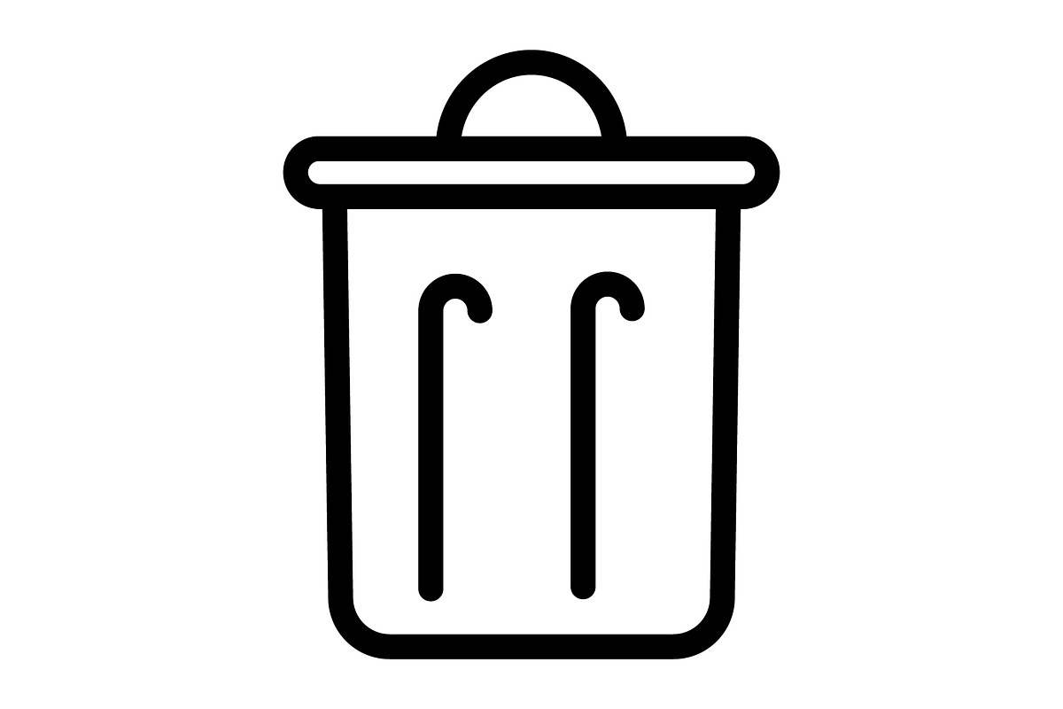 Trashcan icon, an Outline Icon by Sumberpangan