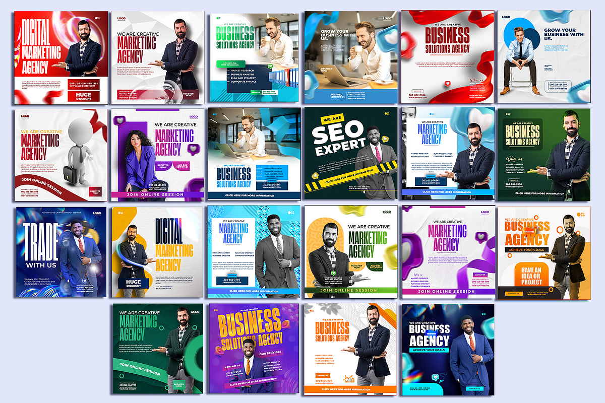 corporate social media post template, a Social Media Template by graphic bakers (Photo 1 of 5)