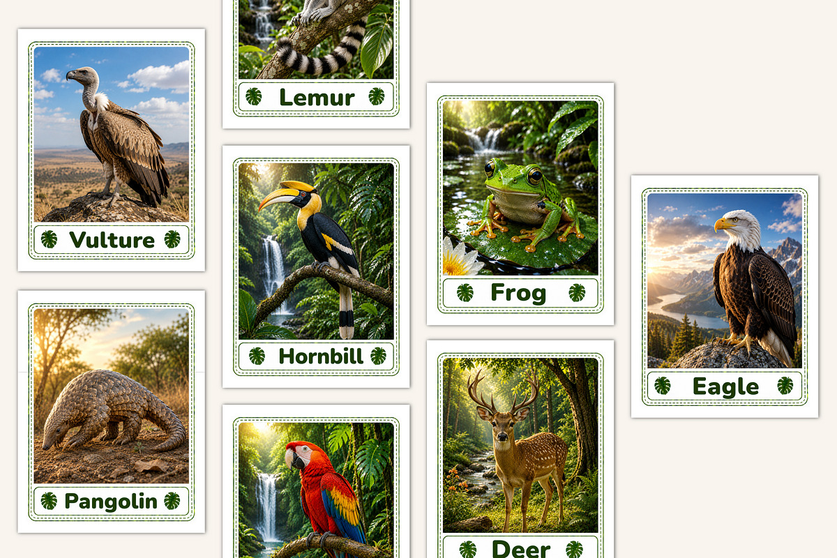 Jungle Animal Cards, a Stationery Template by Designmela01 (Photo 4 of 5)
