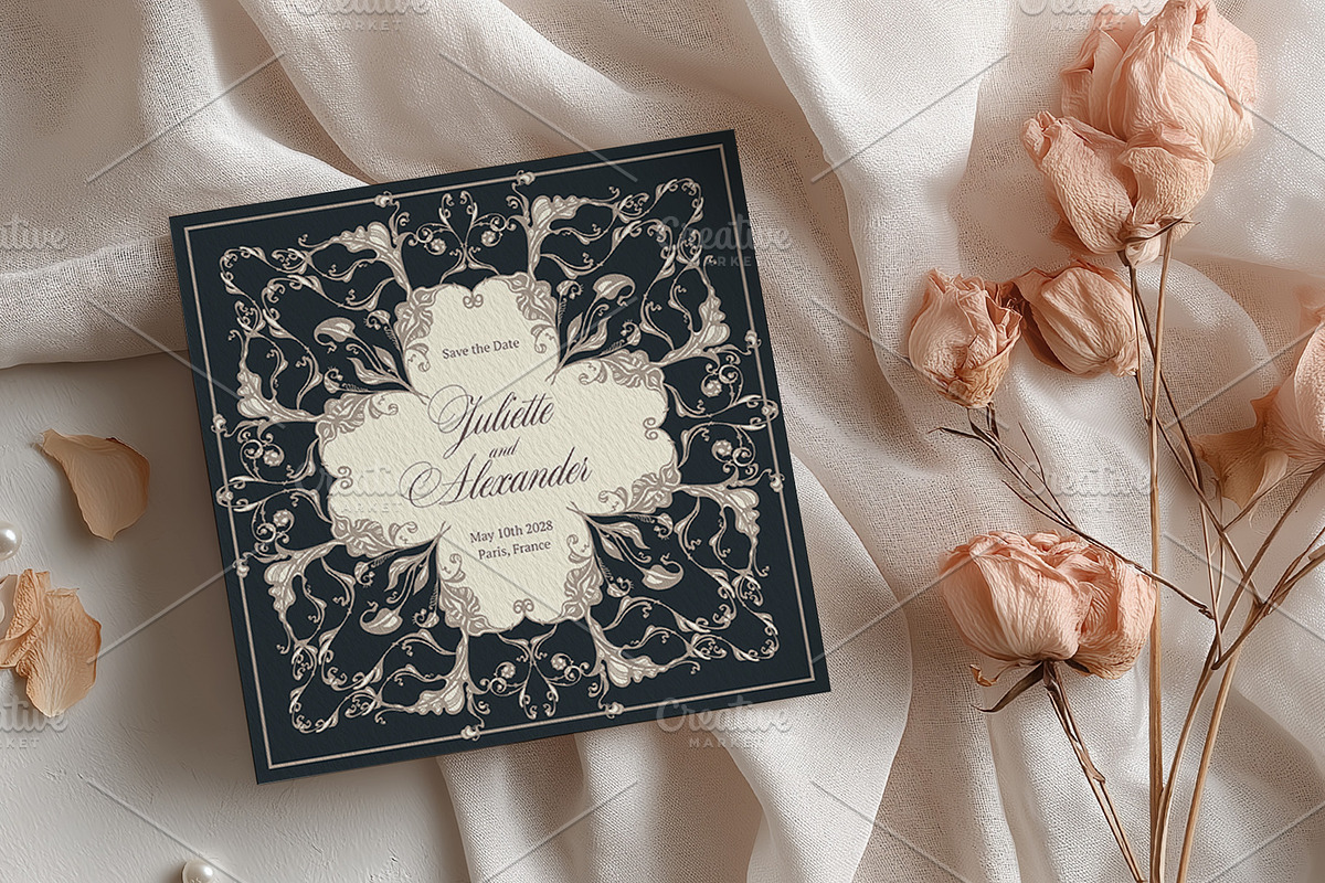 Elegant Baroque Wedding Stationery, an Invitation Template by ilustrinna (Photo 3 of 9)