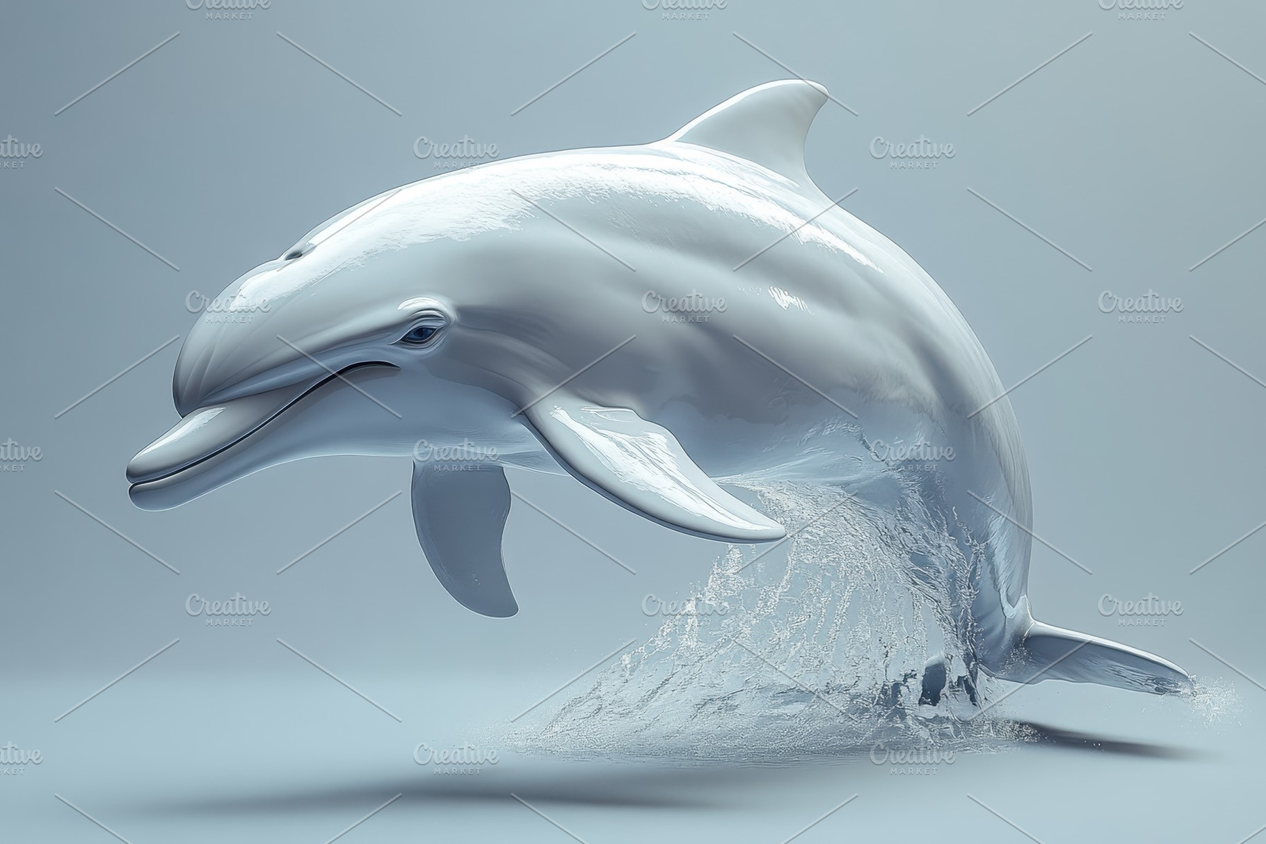 Dolphin gracefully leaps out of the, a Photo by Tanuart