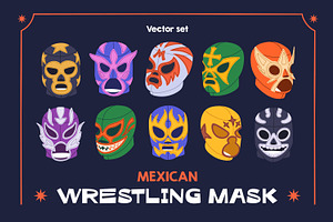 Mexican luchador masks set, a Sport Illustration by Good Studio