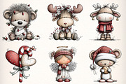 Whimsical Christmas Clipart Bundle, an Illustration by Dream Creation (Thumbnail 2 of 7)