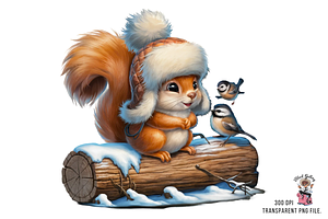 Christmas Squirrel Clipart PNG, a Graphic by Clipart Bloom