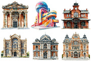 Museum Watercolor Clipart, an Illustration by Craft Nest (Thumbnail 8 of 8)