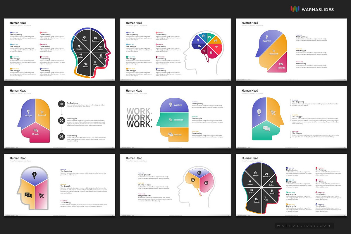 Human Head PowerPoint Templates, a Presentation Template by Warna Works (Photo 11 of 20)