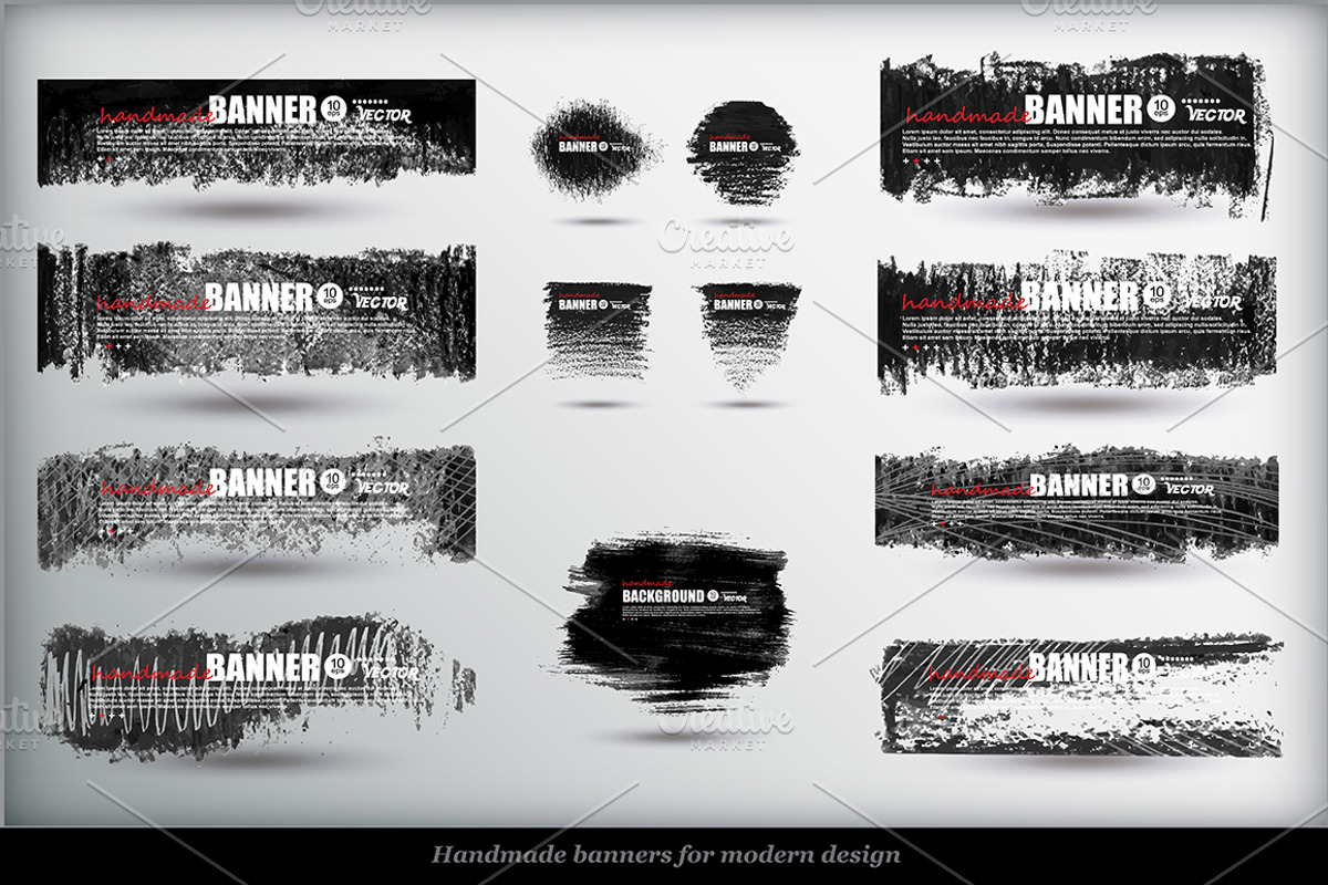Handmade oil pastel banners., a Texture Graphic by GalaStudio