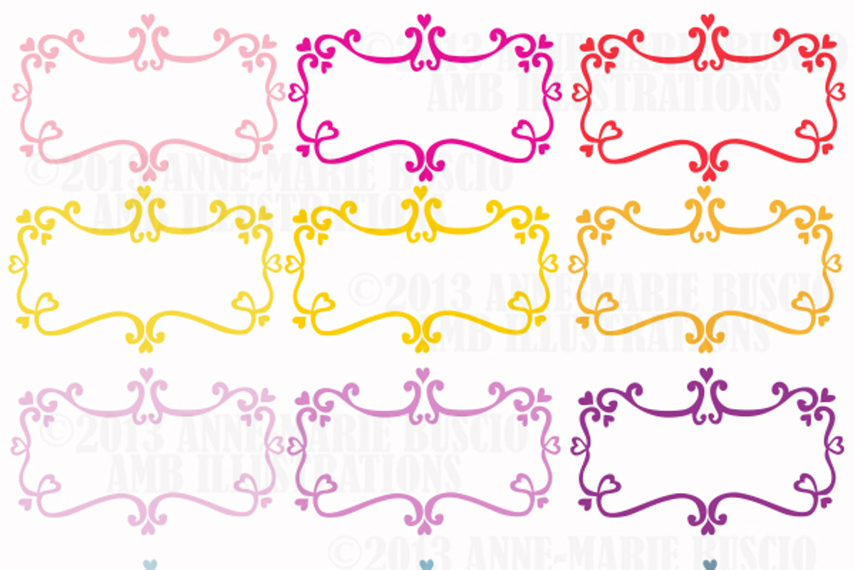 Curley Cue Frames Clipart AMB-479