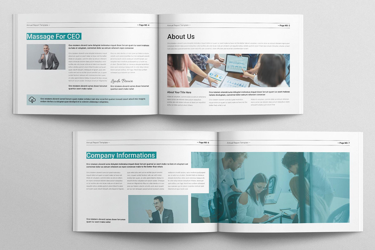 Annual Report Template Landscape, a Brochure Template by MassiveCreator (Photo 3 of 8)