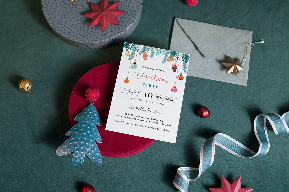 Editable Christmas Invitations, an Invitation Template by ForeverPrint (Photo 6 of 8)