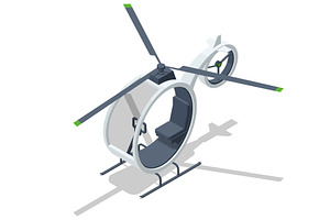 Isometric mini helicopter isolated, a Transportation Illustration by Golden Sikorka
