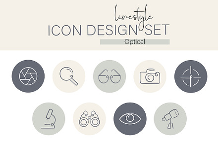 Linestyle Icon Design Set Optical, an Outline Icon by pepulousdsg