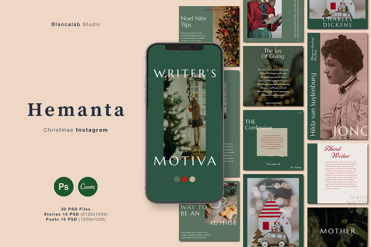 Christmas Instagram | PS Canva, a Social Media Template by BlancaLab Studio (Photo 1 of 9)