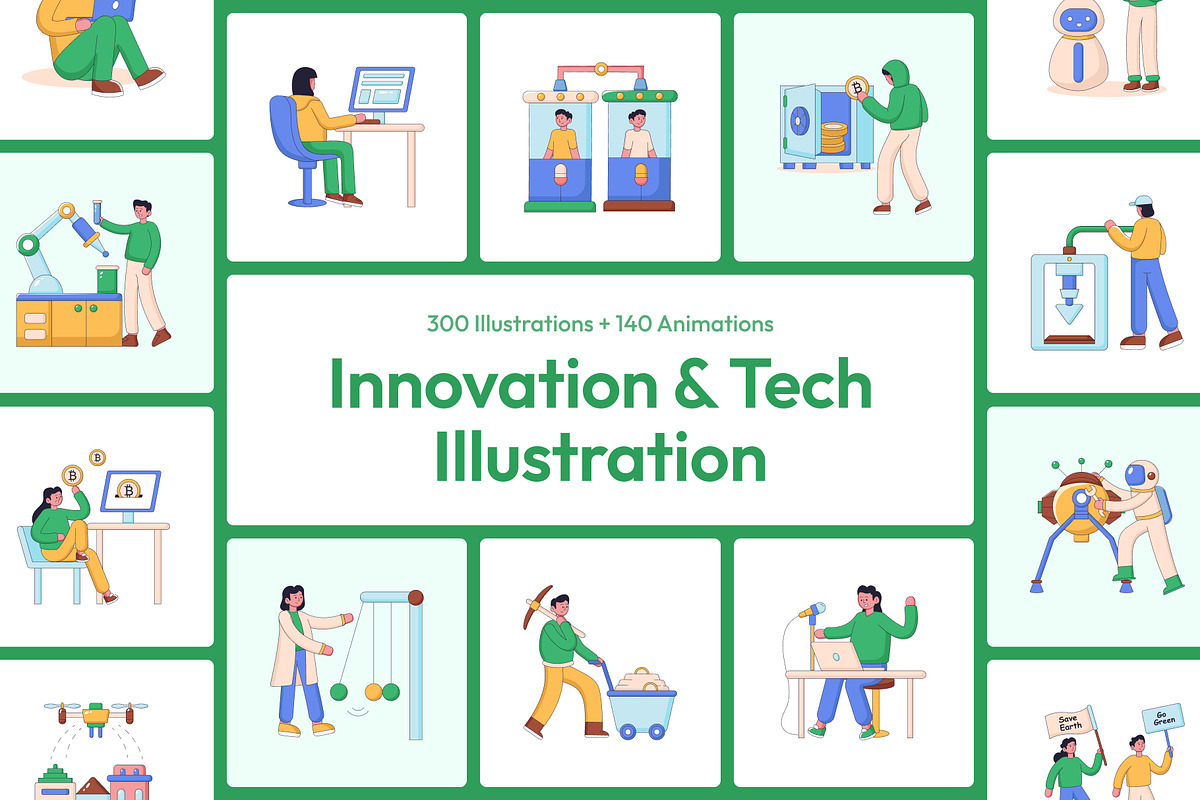 Innovation &Tech Illustration Bundle, a Technology Illustration by Creative Stall (Photo 1 of 15)