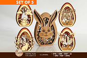 Easter Eggs Bundle Layered Templates, a Templates & Theme by LaserCutano (Thumbnail 1 of 7)