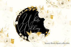 White Wedding Floral Clipart 