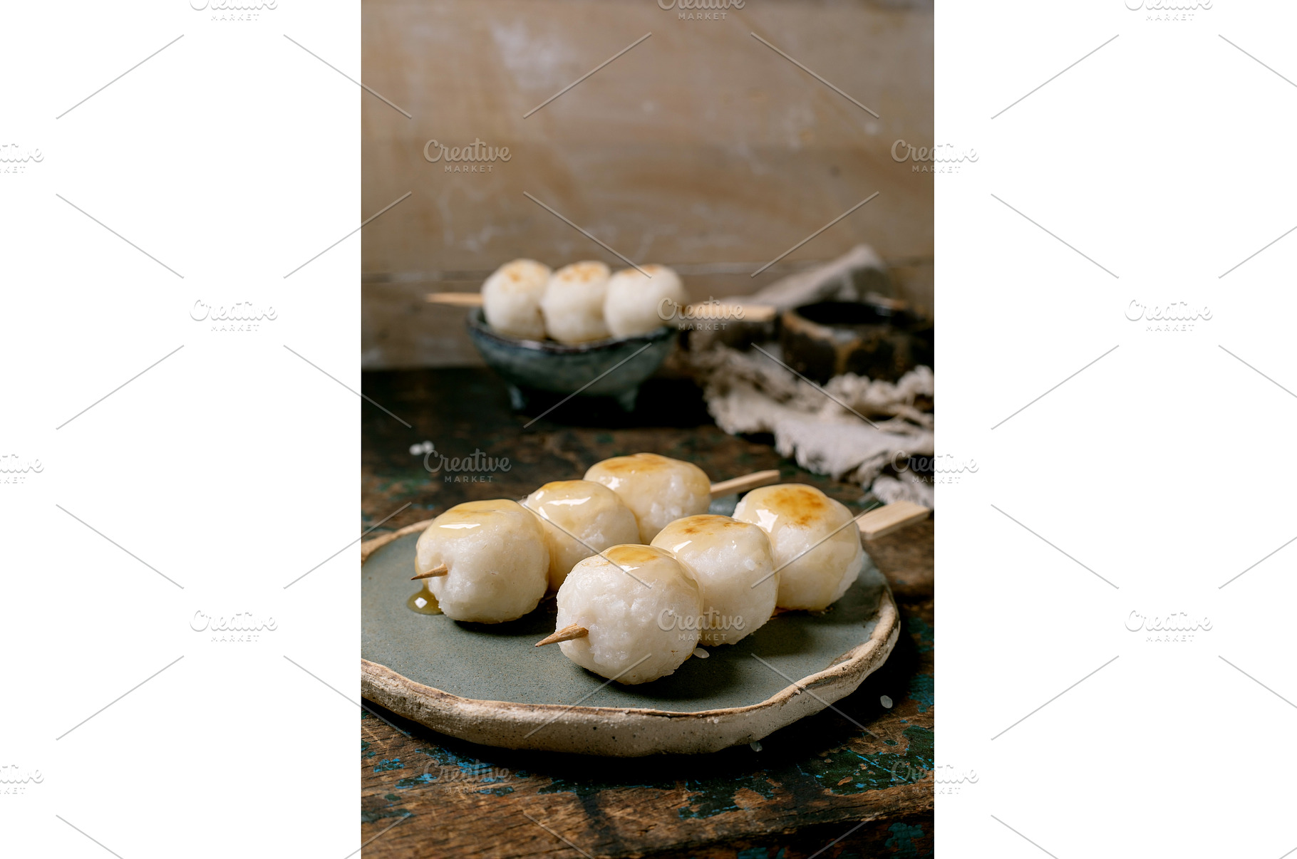 Japanese Dango Dumplings on Wooden, a Food & Drink Photo by Natasha Breen