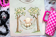 Watercolor Spring Floral Baby Lamb, an Illustration by CreationArt (Thumbnail 5 of 9)