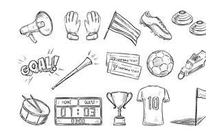 soccer handdrawn collection, an Object Graphic by nikagraphic