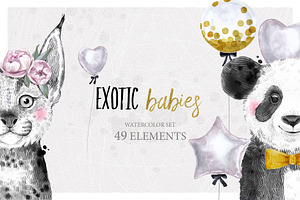 EXOTIC BABIES Watercolor Set