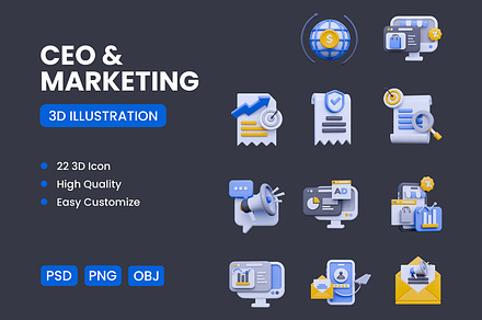 3D CEO & Marketing Icon, an Object 3D Model by deviapuspitasari2