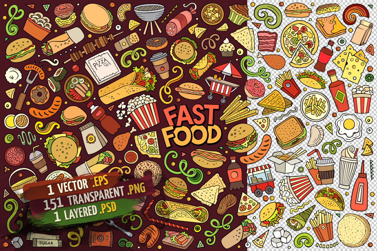 Fast Food Objects & Elements Set, an Object Graphic by BALABOLKA (Photo 2 of 4)
