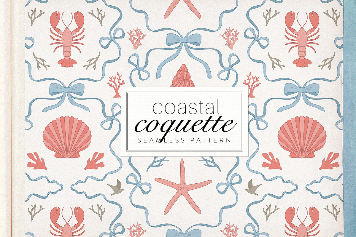 Coastal Coquette Seamless Pattern, a Pattern Graphic by Dina Mae (Photo 1 of 14)