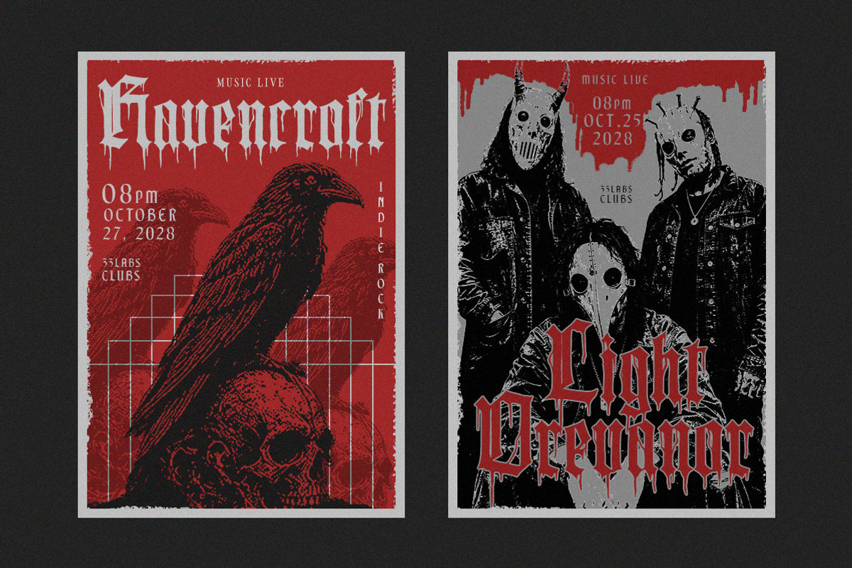 Grimvale Horror Gothic Blackletter, a Blackletter Font by Letterhend Studio (Photo 6 of 9)