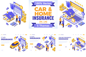 Car Home Insurance Services Concepts, a Finance Illustration by TAlex