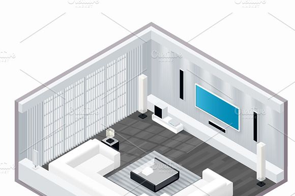 Living Room Isometric Set