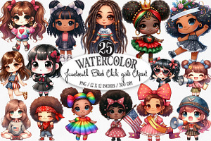 Juneteenth Black Chibi Girls Bundle, an Illustration by Designking