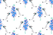 Hummingbirds and flowers, a Pattern Graphic by sovarina (Thumbnail 4 of 7)