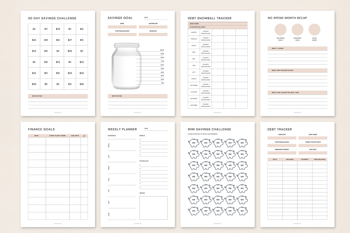 Budget Planner Bundle for Canva, a Templates & Theme by DeeBeeDesign (Photo 6 of 11)