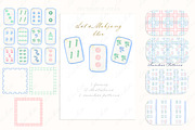 Mahjong Pink Watercolor DIY clipart, a Graphic by LABFcreations (Thumbnail 3 of 4)