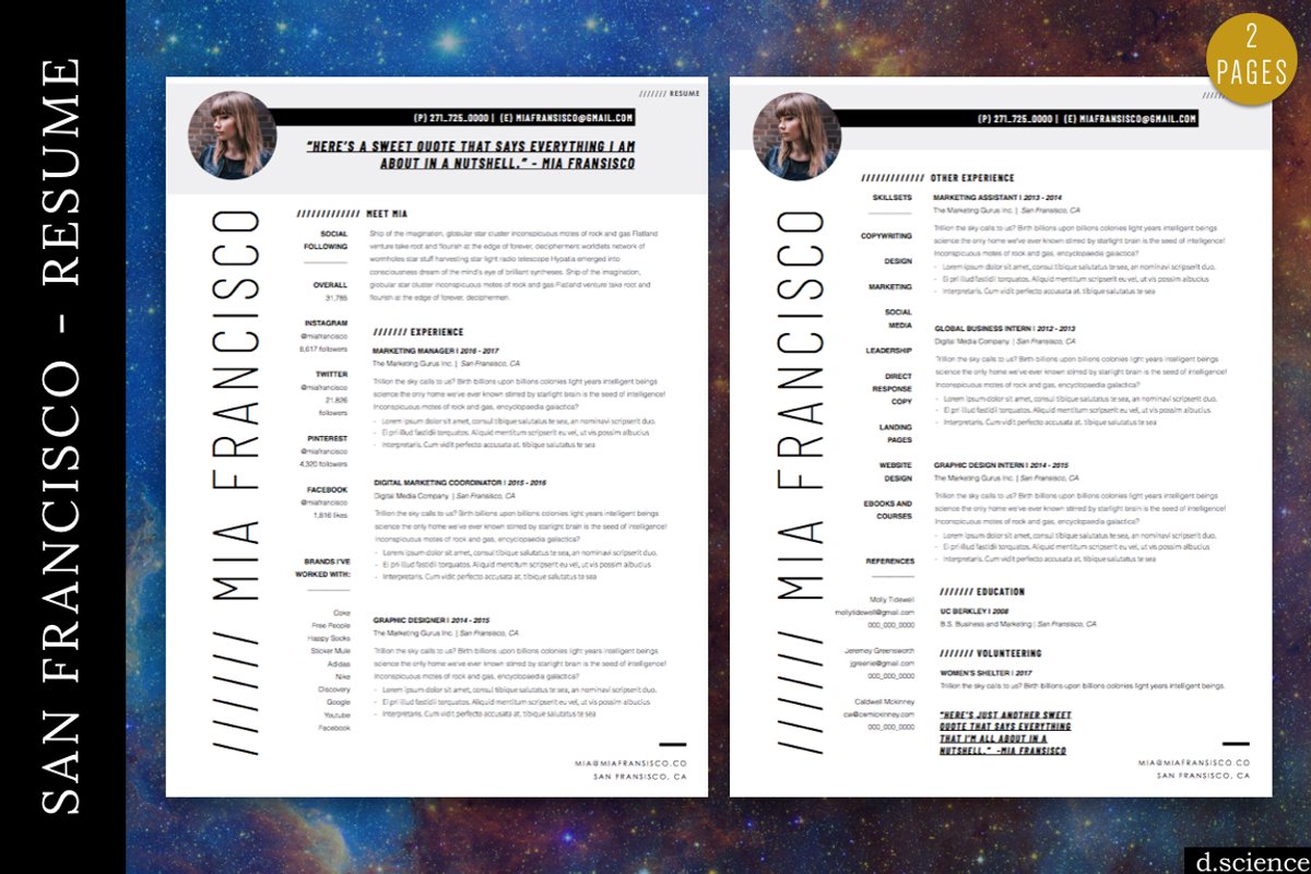 3X Resume Bundle-LeftCoast | 70% Off, a Resume Template by Template Monkey @dscience (Photo 11 of 17)