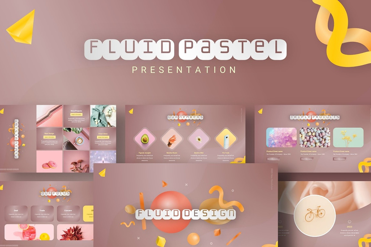 Fluid Pastel Modern Presentation, a Presentation Template by NecrolitSlide (Photo 1 of 9)