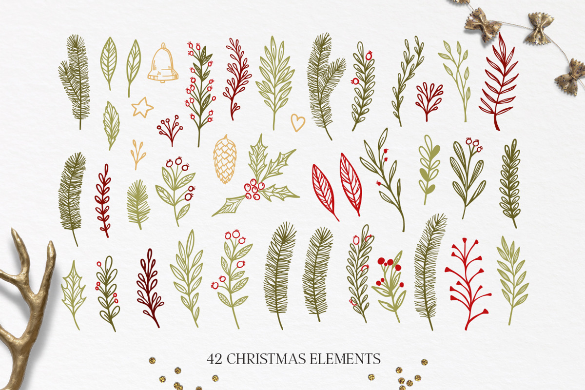 Merry Christmas set, a Decorative Illustration by Kate Macate (Photo 2 of 4)