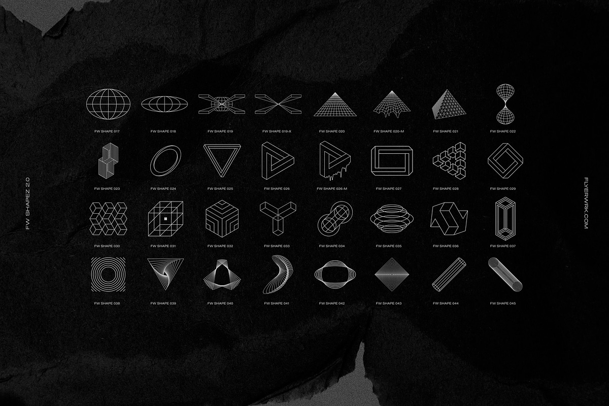 200 Retro Futuristic Shapes, an Object Graphic by FLYERWRK (Photo 3 of 13)