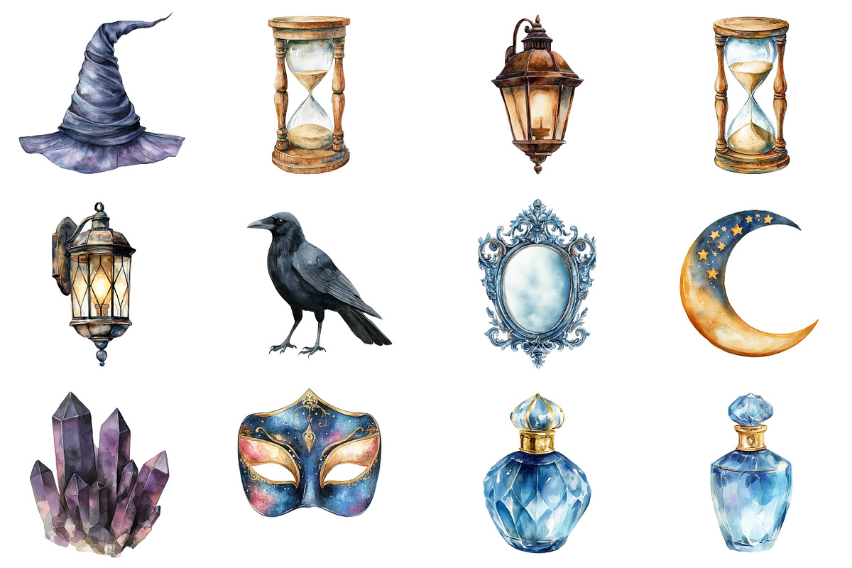 Watercolor Gothic Clipart, an Illustration by CitraGraphics (Photo 3 of 5)