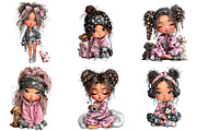 Cool Girl with Puppy Clipart, an Illustration by DreamArtGraphic (Thumbnail 5 of 5)