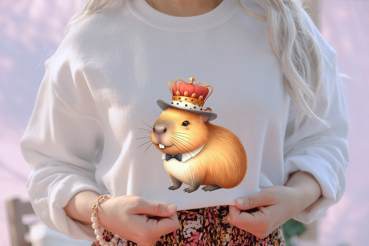 Watercolor Capybara Clipart PNG, an Illustration by designcity5 (Photo 5 of 5)
