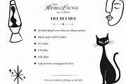 Retro Lounge Line Art Bundle, a Decorative Illustration by Fins and Fiction (Thumbnail 2 of 6)