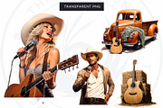 Country Music Western png clipart, a Person Illustration by ThatsDesignArt (Thumbnail 6 of 9)