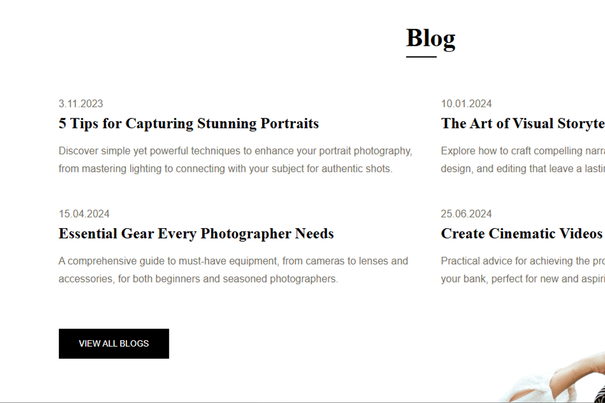 Modern Photography Portfolio, a Templates & Theme by mild web designs (Photo 3 of 3)
