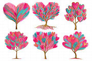 Valentine Day Heart Tree Clipart, an Illustration by Daily.Designs (Thumbnail 4 of 5)