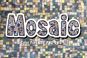 Mosaic Color OTF PNG SVG, a Symbol Font by DREAMs Soul G.